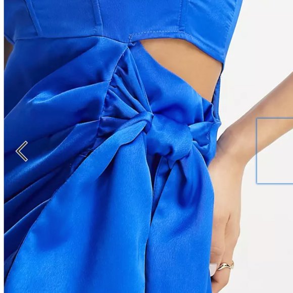 ASOS Public Desire x Paris Artiste Exclusive satin corset bandeau midi dress - Picture 3 of 4